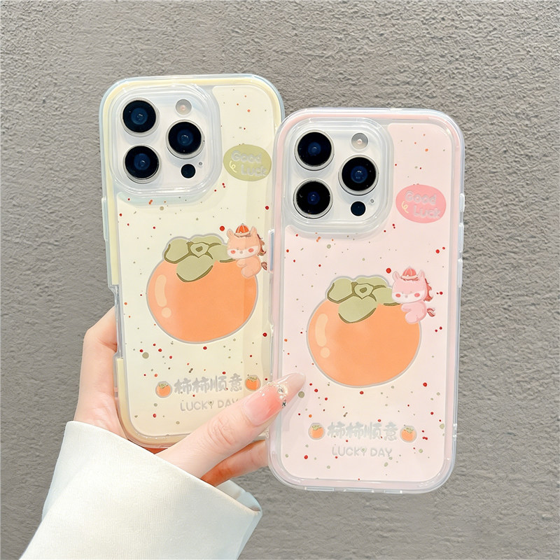 波点柿柿顺意新款适用苹果17Pro手机壳iPhone16max12小米15华为mate80pura70k90note14荣耀500vivox300一加13