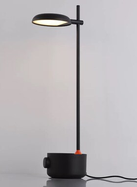 闽行灯饰现代LED阅读台灯酒店客房书桌旋钮调光橙色底座立灯