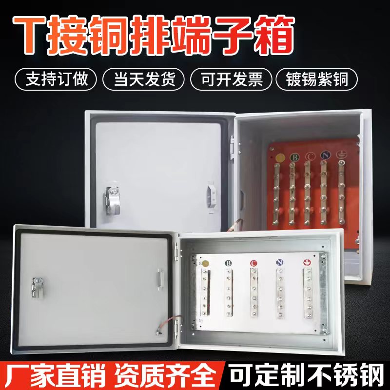 矿物电缆T接箱接线端子分流箱等电位转换转接箱绝缘紫铜排分支箱