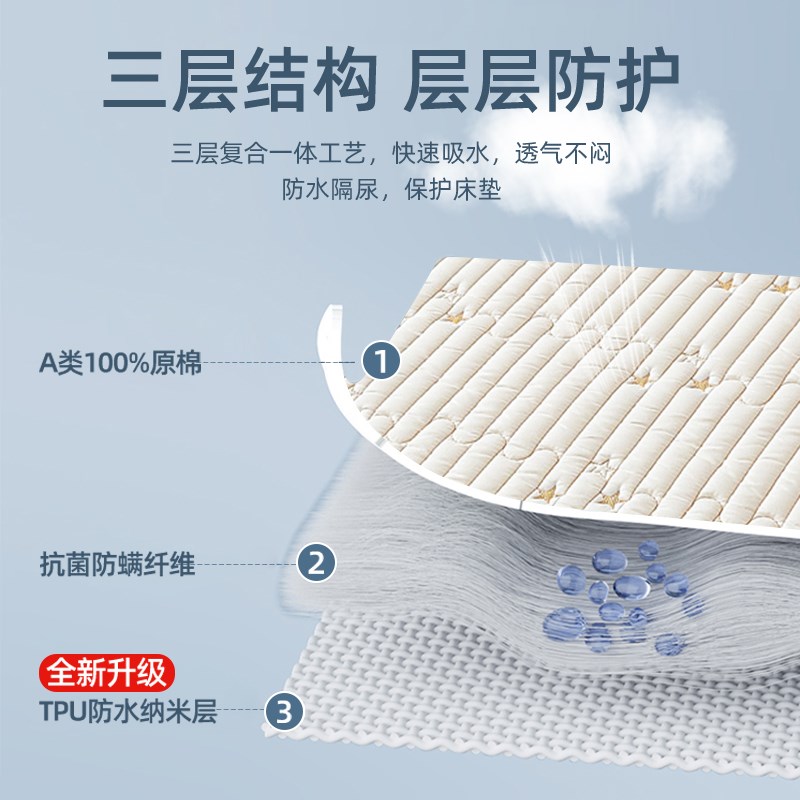 可定制防水隔尿床笠单件加厚夹棉床单套全包夏季席梦思床垫保护罩