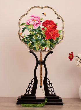 中式中国风古典风宫扇子摆件展示扇架团扇支架书房新娘婚礼扇底座