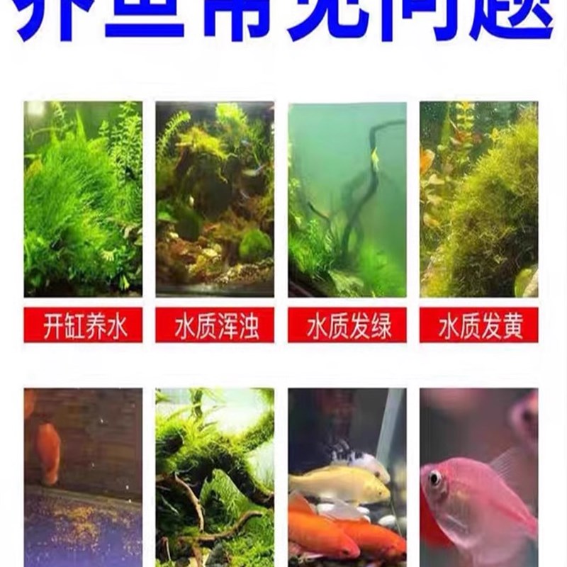鱼缸净水专用一滴清水质清澈剂硝化细菌去除水垢养鱼不伤鱼水立清