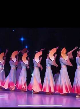 儿童演出服醉春风舞蹈服女童古典舞表演服飘逸中国风女款扇子舞蹈