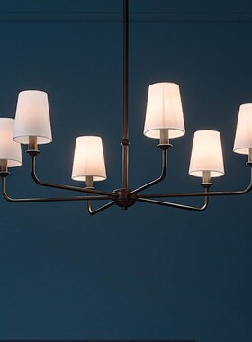 复古书房吊灯 挑高客厅主灯美式轻法式别墅卧室灯创意个性餐厅灯