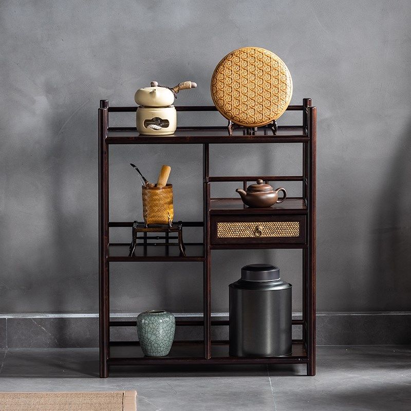 茶水柜沙发边几茶水架家用茶边柜楠竹茶柜多功能客厅沙发边侧柜