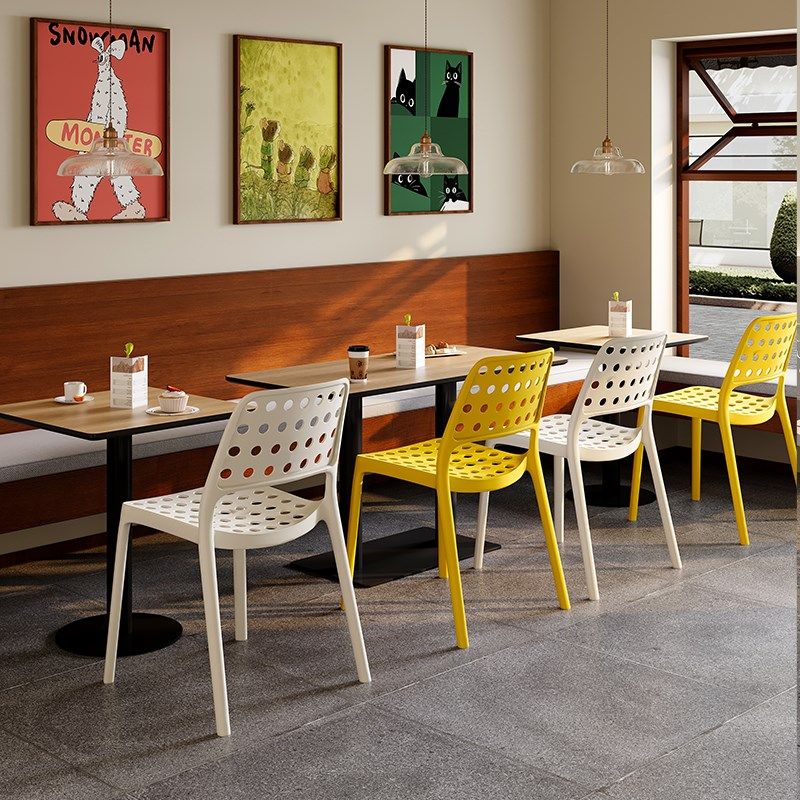 商用桌椅组合轻奢高级感餐厅咖啡厅餐桌椅商务洽谈椅复古方桌圆桌