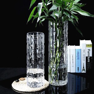 特大号富贵竹玻璃花瓶水培龙竹客厅家居装饰桌面摆件透明加厚花瓶