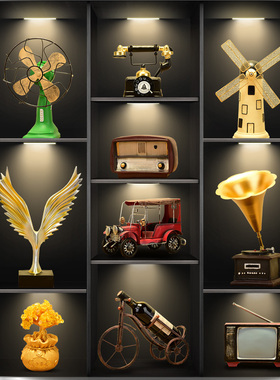 客厅酒柜装饰品摆件家居饰品玄关电视柜子复古红酒架创意小摆设