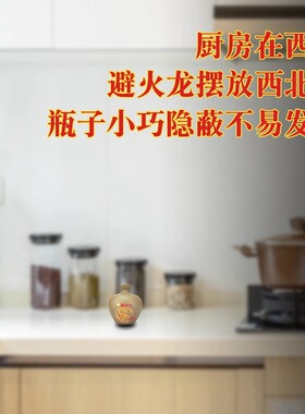 避火龙瓶子厨房西北角正北辟火龙瓶子壁黄碎石陶瓷土陶罐葫芦摆件
