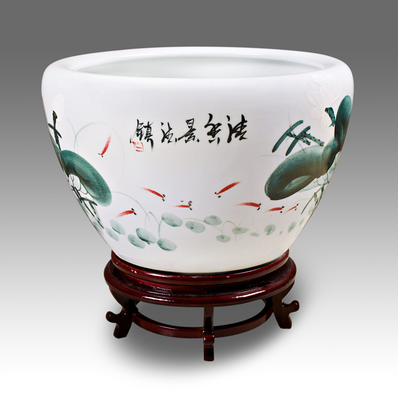 景德镇陶瓷器养金鱼缸创意特大小号乌龟缸水族箱养睡莲花盆荷花