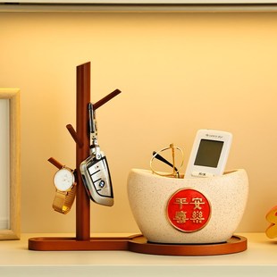 玄关钥匙收纳摆件设入户进门口鞋柜客厅玄幻锁匙桌面置物架装饰品