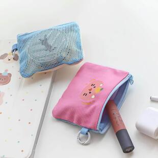 稀奇古怪的小收纳包！卡通双拼布化妆包精致小型便携式杂物收纳包