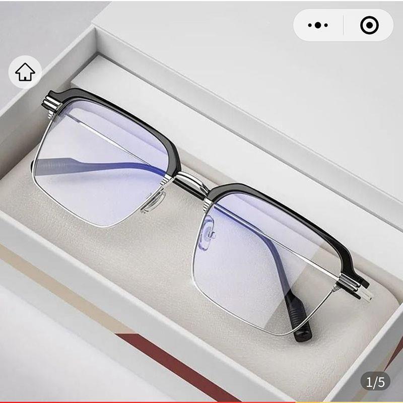 俄罗斯大白鲨老花镜防蓝光金边清眼镜邀购好物远近两用老人光镜