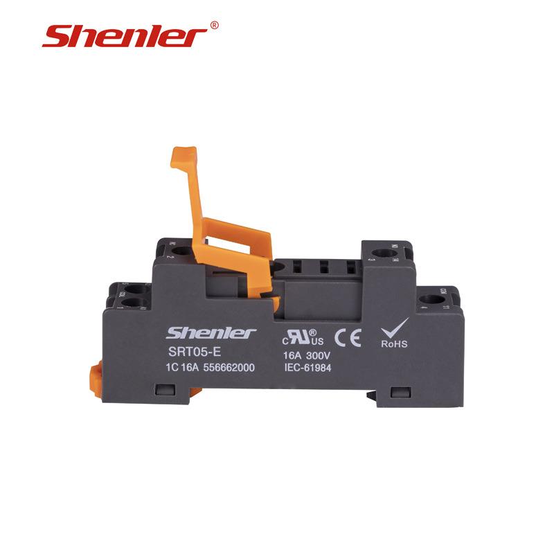 申乐小型中间继电器底座SRT05-E/SR20交流220vdc24v8孔卡座插座