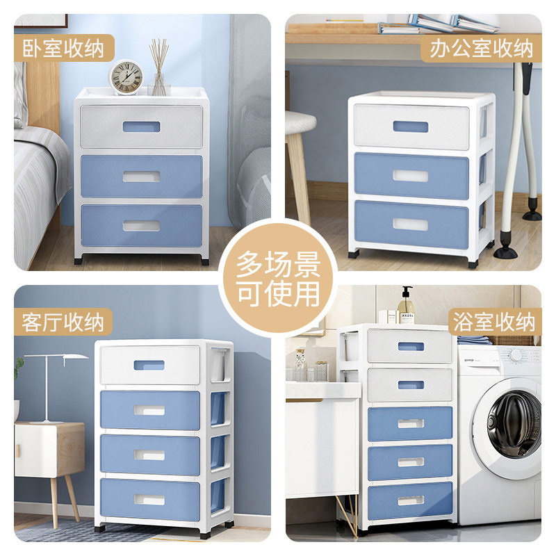 多面宽多层加厚抽屉式带滑轮家用储物箱宝宝衣物玩具多功能收纳柜图片