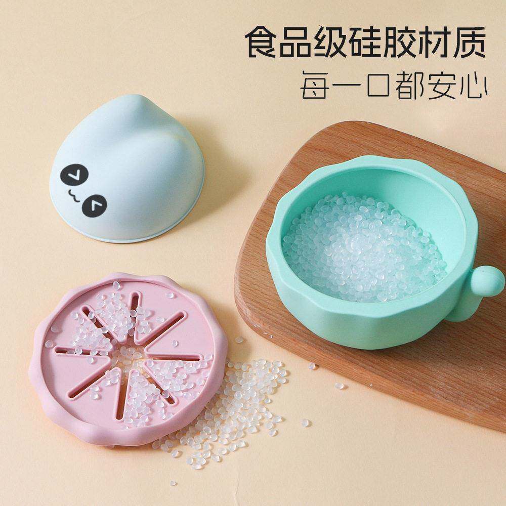跨境热卖新款防漏零食碗儿童防泼洒辅食碗婴儿食品级硅胶餐具