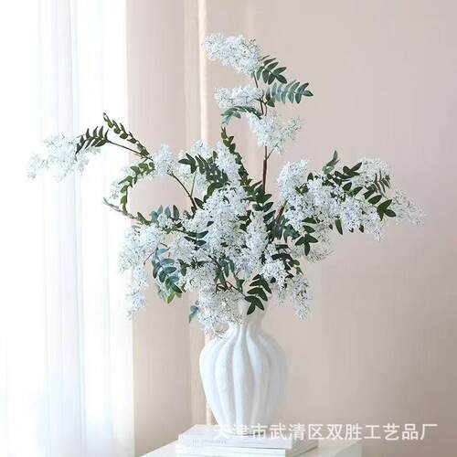 仿真客槐花丁香花仿真假花厅餐桌摆设饰婚庆装花假花绢花插花406