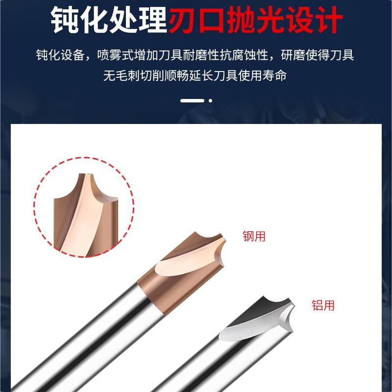 钨钢内R铣刀55度4刃涂层倒边成型刀内r凹圆弧倒角刀铝用合金铣刀