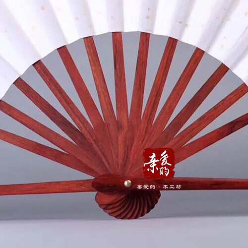 印度小叶紫檀折扇古典中国风男折叠扇空白素面宣纸扇子厂家