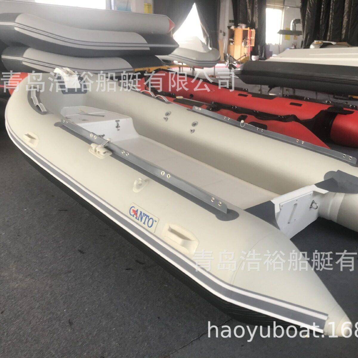 浩裕船艇厂家直销玻璃钢4.1米艇钓鱼艇橡皮艇冲锋舟抓鱼船