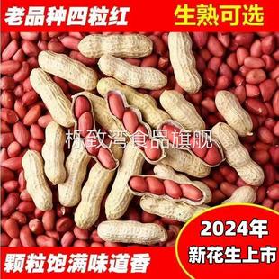 新正宗东北四粒红红皮带壳生花生农家自产红皮花生米原味炒熟花生