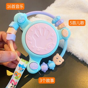 宝宝乐音手摇铃 k儿歌灯光故事机手拍鼓安抚益智出挂可门婴儿玩具