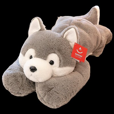 新款哈士毛抱枕小狗长条r枕头奇爱睡觉专用超软可绒玩具男女生靠