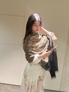 黑金生命树真丝满绣克什米尔纯手工披肩