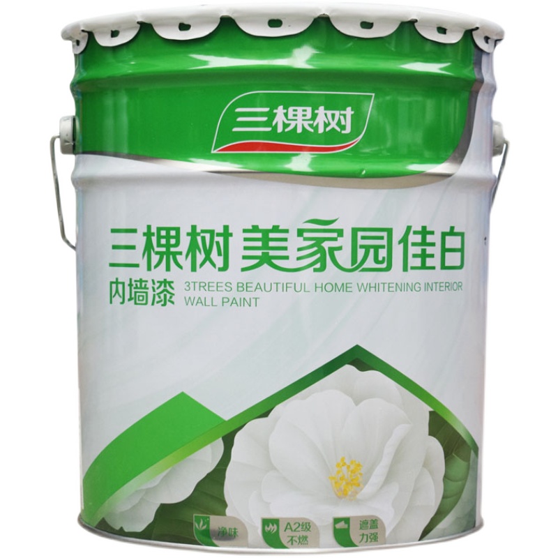 三棵树美家园内墙乳胶漆室内家用彩色墙面漆环保自刷白色油漆涂料