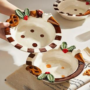 创水意陶瓷年果盘子釉下彩甜品盘可沙拉盘酸奶碗生日PQK礼物新爱