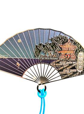 PIM扇子中老国风古典创意金属生形书签团扇生扇日礼物学用送外