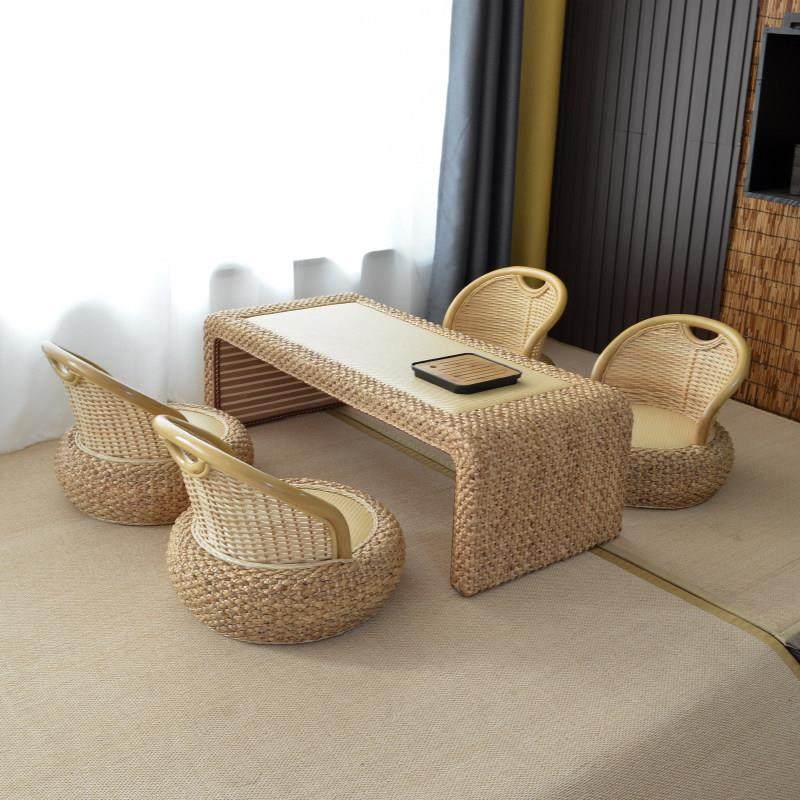 榻藤编榻米茶几桌飘窗小茶几炕桌桌和室日式三件套桌子坐KLZ地矮