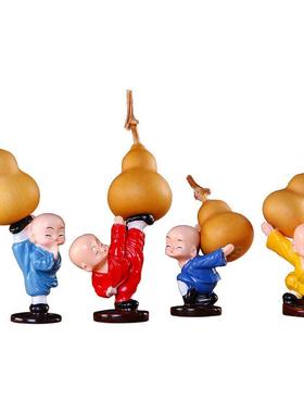 小和尚摆件客夫厅茶几尚公室书房办摆设小功和天然文S175玩手捻小