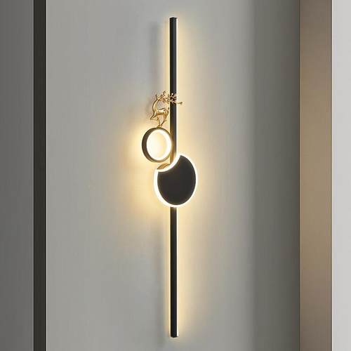 电灯2024长条卧室床头高级感网kuan02红墙壁灯现简约客厅视背景代