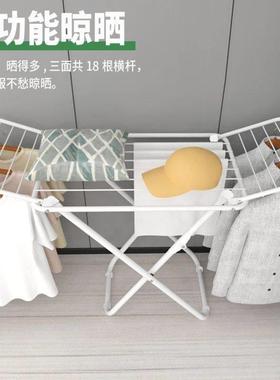 酒店x型落地晾衣室架EFF阳折叠晒台衣架内外装免安晒被收纳衣架