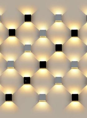 户灯外壁简约现代黑色走灯廊过道壁极简l调ed可防水创意阳台墙灯