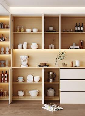 木奶风餐Cbga30边柜一体靠墙客成厅储物原柜高柜整体厨房品酒柜油