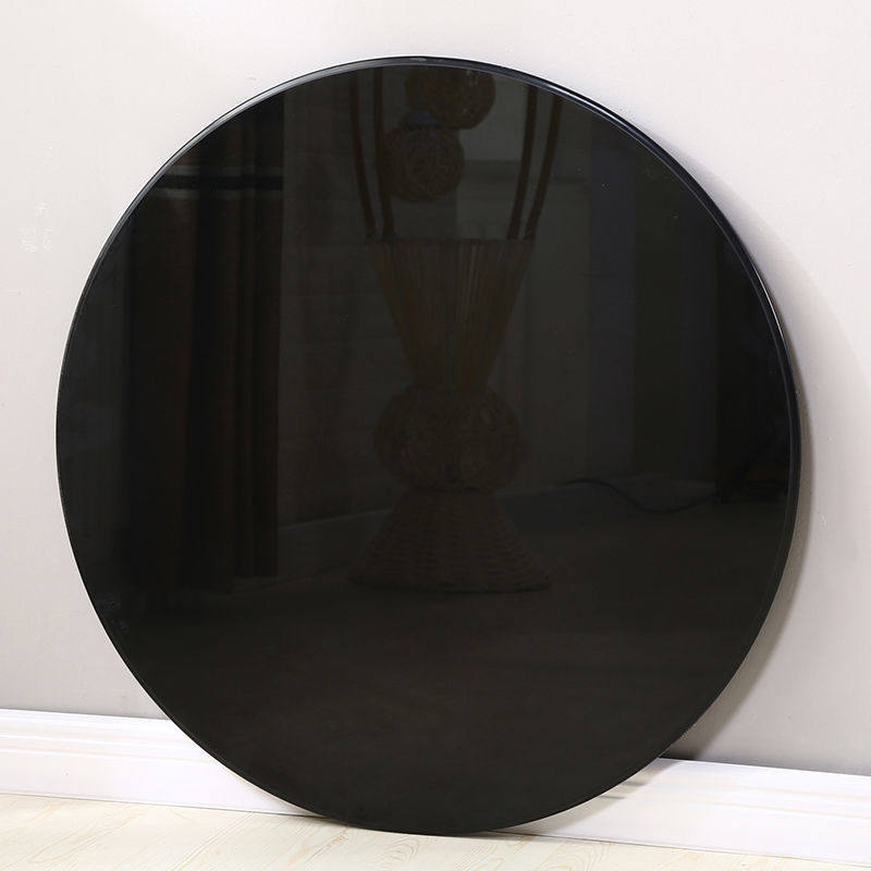 钢化玻璃黑色钢化玻璃面转盘圆形家用圆桌面黑色玻璃转盘茶几台面
