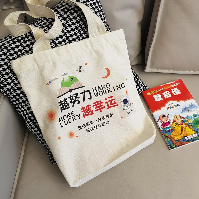 手提帆布包包女上班族时尚通勤手拎包宝妈外出小清新便携杂物袋子