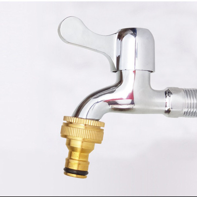 全铜洗衣机标准奶嘴4分6分两用内螺纹洗车水管接头水龙头转换配件