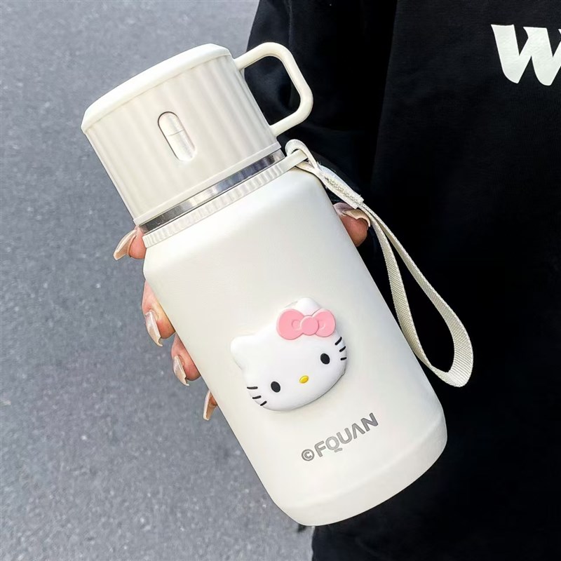 茶水分离b保温杯女士学生简约便携外带两用杯盖喝水茶杯子情侣保