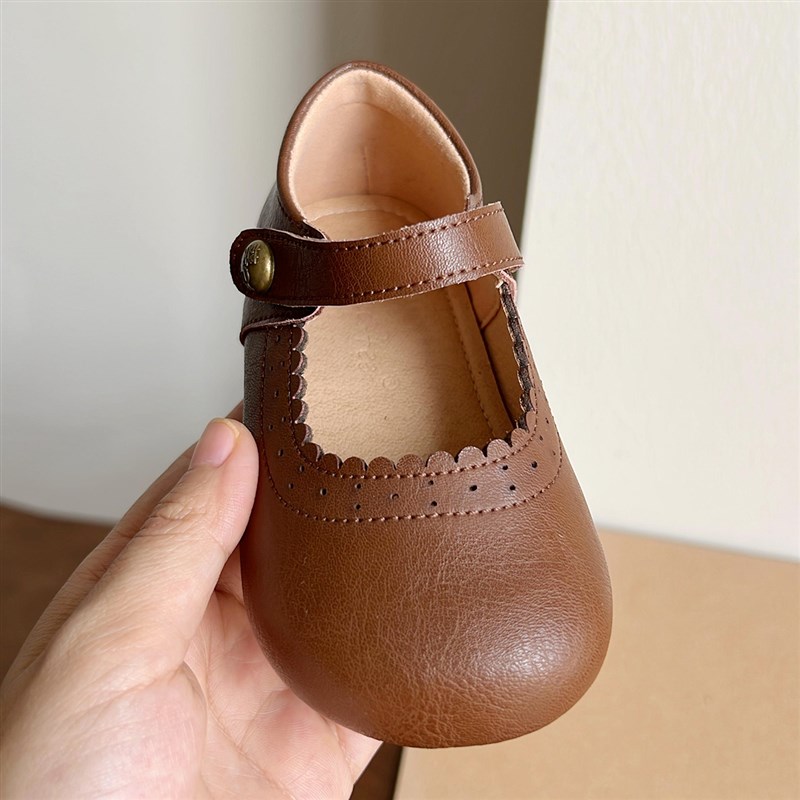 韩版春秋儿童小皮鞋软糯女宝宝婴幼童周岁黑色Q公主鞋洋气透气单
