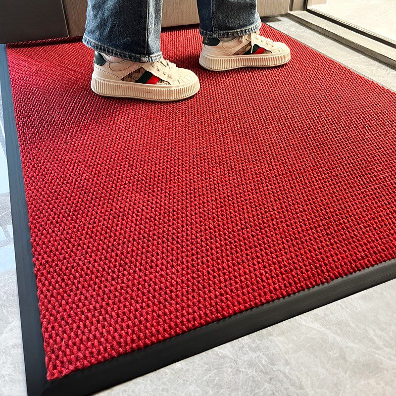 红色入户门地垫高级感进门v门垫门外脚垫家用门口进户门室外地毯