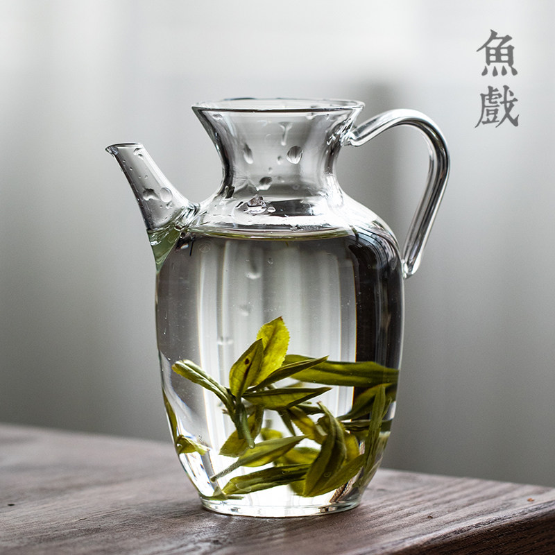 透明仿宋玻璃茶壶泡绿茶专用壶茶具小号泡茶N冷水壶泡茶器家用单