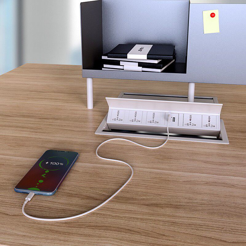 翻盖式插座隐藏式桌面排插带USBB充电插座嵌入万用国际三插接线板
