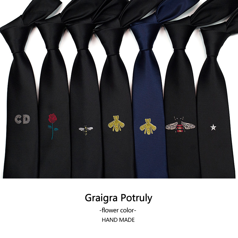 经典男新郎结婚蓝色黑色潮领带