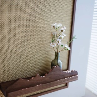 胡桃木电c表箱装饰遮挡画实木墙面置物摆件弱电箱遮丑神器配电箱