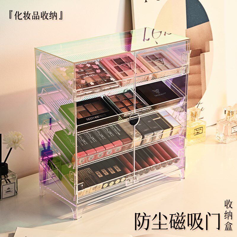 口红收纳盒亚克力化妆o品收纳盒大号防尘斜插式口红架化妆品置物