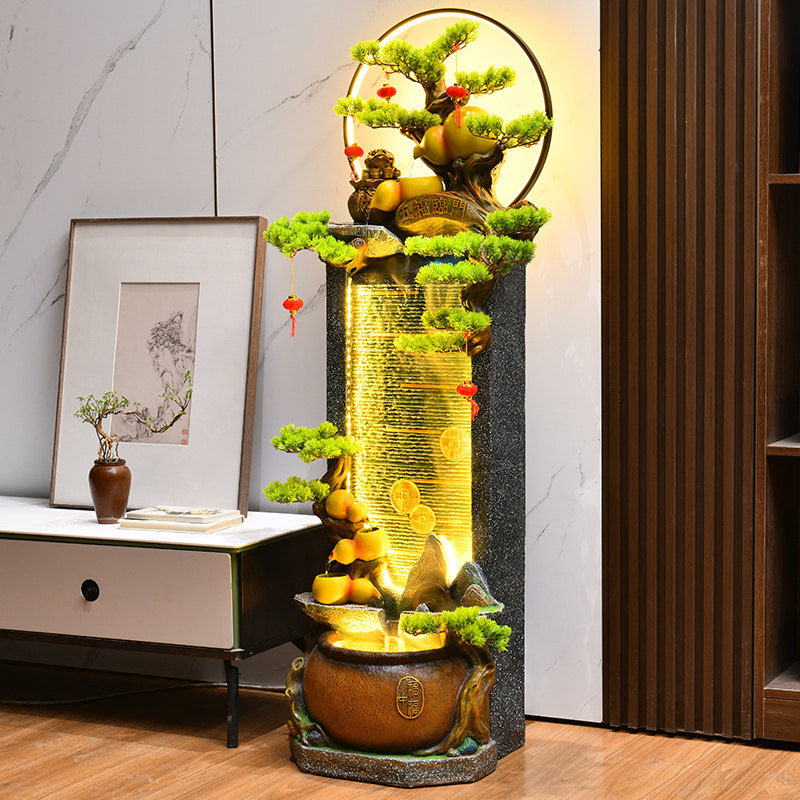 客厅玄关招财假山流水q摆件造景隔断水幕墙阳台循环水景观喷泉鱼,家居饰品,落地摆件,淘宝优惠券,粉丝福利购,淘宝优惠卷