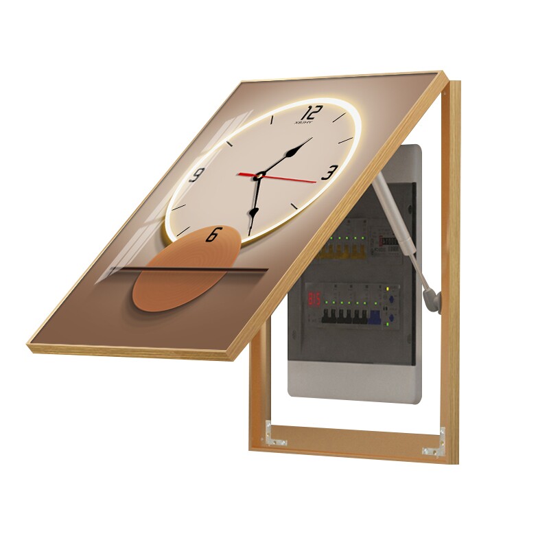 遮挡电表箱装饰画带钟表竖款免打孔现代简约配电箱总X开关电闸挂